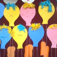 okul öncesınde kağit işler, duvar süsü ,davetiye kartları ,suluboya  çalişması (5761)