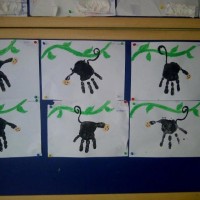 okul öncesınde kağit işler, duvar süsü ,davetiye kartları ,suluboya  çalişması (5769)