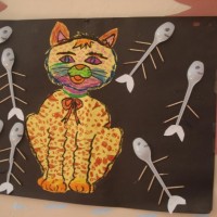 okul öncesınde kağit işler, duvar süsü ,davetiye kartları ,suluboya  çalişması (5775)