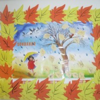 okul öncesınde kağit işler, duvar süsü ,davetiye kartları ,suluboya  çalişması (5785)