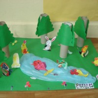 okul öncesınde kağit işler, duvar süsü ,davetiye kartları ,suluboya  çalişması (5813)