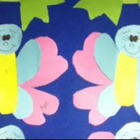 okul öncesınde kağit işler, duvar süsü ,davetiye kartları ,suluboya  çalişması (5814)