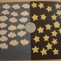 okul öncesınde kağit işler, duvar süsü ,davetiye kartları ,suluboya  çalişması (5819)