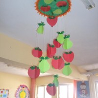 okul öncesınde kağit işler, duvar süsü ,davetiye kartları ,suluboya  çalişması (5832)