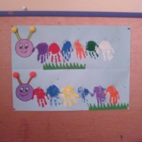 okul öncesınde kağit işler, duvar süsü ,davetiye kartları ,suluboya  çalişması (5834)