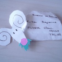 okul öncesınde kağit işler, duvar süsü ,davetiye kartları ,suluboya  çalişması (5856)