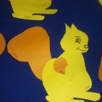 okul öncesınde kağit işler, duvar süsü ,davetiye kartları ,suluboya  çalişması (5858)