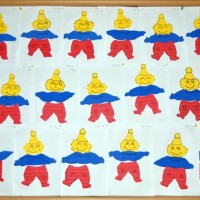 okul öncesınde kağit işler, duvar süsü ,davetiye kartları ,suluboya  çalişması (5862)