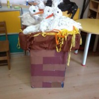 okul öncesınde kağit işler, duvar süsü ,davetiye kartları ,suluboya  çalişması (5871)