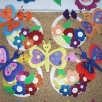 okul öncesınde kağit işler, duvar süsü ,davetiye kartları ,suluboya  çalişması (5877)