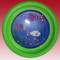 okul öncesınde kağit işler, duvar süsü ,davetiye kartları ,suluboya  çalişması (5883)