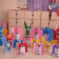 okul öncesınde kağit işler, duvar süsü ,davetiye kartları ,suluboya  çalişması (5901)