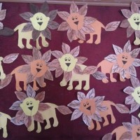 okul öncesınde kağit işler, duvar süsü ,davetiye kartları ,suluboya  çalişması (5919)