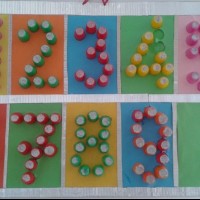 okul öncesınde kağit işler, duvar süsü ,davetiye kartları ,suluboya  çalişması (5934)