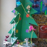 okul öncesınde kağit işler, duvar süsü ,davetiye kartları ,suluboya  çalişması (5938)