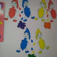 okul öncesınde kağit işler, duvar süsü ,davetiye kartları ,suluboya  çalişması (5976)