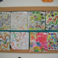 okul öncesınde kağit işler, duvar süsü ,davetiye kartları ,suluboya  çalişması (6001)