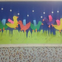 okul öncesınde kağit işler, duvar süsü ,davetiye kartları ,suluboya  çalişması (6027)