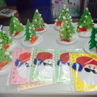 okul öncesınde kağit işler, duvar süsü ,davetiye kartları ,suluboya  çalişması (6028)