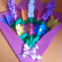 okul öncesınde kağit işler, duvar süsü ,davetiye kartları ,suluboya  çalişması (6045)