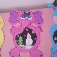 okul öncesınde kağit işler, duvar süsü ,davetiye kartları ,suluboya  çalişması (6054)