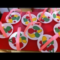 okul öncesınde kağit işler, duvar süsü ,davetiye kartları ,suluboya  çalişması (6055)