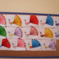 okul öncesınde kağit işler, duvar süsü ,davetiye kartları ,suluboya  çalişması (6075)