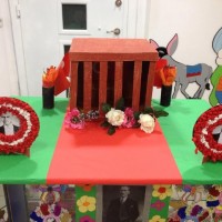 okul öncesınde kağit işler, duvar süsü ,davetiye kartları ,suluboya  çalişması (6077)