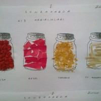 okul öncesınde kağit işler, duvar süsü ,davetiye kartları ,suluboya  çalişması (6083)