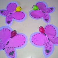 okul öncesınde kağit işler, duvar süsü ,davetiye kartları ,suluboya  çalişması (6087)