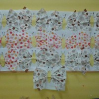 okul öncesınde kağit işler, duvar süsü ,davetiye kartları ,suluboya  çalişması (6088)