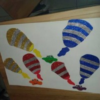 okul öncesınde kağit işler, duvar süsü ,davetiye kartları ,suluboya  çalişması (6089)