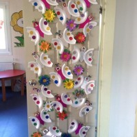 okul öncesınde kağit işler, duvar süsü ,davetiye kartları ,suluboya  çalişması (6093)