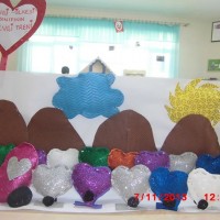 okul öncesınde kağit işler, duvar süsü ,davetiye kartları ,suluboya  çalişması (6095)