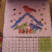 okul öncesınde kağit işler, duvar süsü ,davetiye kartları ,suluboya  çalişması (6120)