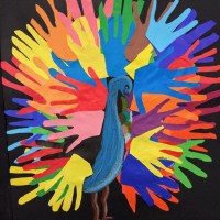 okul öncesınde kağit işler, duvar süsü ,davetiye kartları ,suluboya  çalişması (6131)