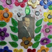 okul öncesınde kağit işler, duvar süsü ,davetiye kartları ,suluboya  çalişması (6151)