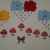 okul öncesınde kağit işler, duvar süsü ,davetiye kartları ,suluboya  çalişması (6164)