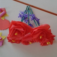 okul öncesınde kağit işler, duvar süsü ,davetiye kartları ,suluboya  çalişması (6173)