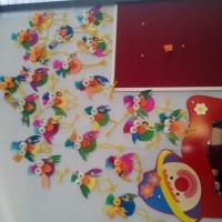 okul öncesınde kağit işler, duvar süsü ,davetiye kartları ,suluboya  çalişması (6179)