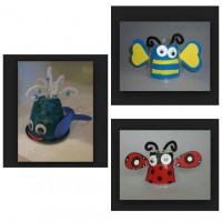 okul öncesınde kağit işler, duvar süsü ,davetiye kartları ,suluboya  çalişması (6191)