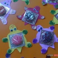 okul öncesınde kağit işler, duvar süsü ,davetiye kartları ,suluboya  çalişması (6197)