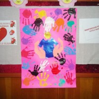 okul öncesınde kağit işler, duvar süsü ,davetiye kartları ,suluboya  çalişması (6209)