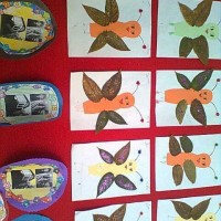 okul öncesınde kağit işler, duvar süsü ,davetiye kartları ,suluboya  çalişması (6211)