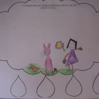 okul öncesınde kağit işler, duvar süsü ,davetiye kartları ,suluboya  çalişması (6215)