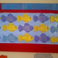 okul öncesınde kağit işler, duvar süsü ,davetiye kartları ,suluboya  çalişması (6217)