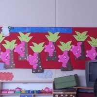 okul öncesınde kağit işler, duvar süsü ,davetiye kartları ,suluboya  çalişması (6238)