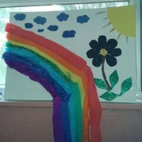 okul öncesınde kağit işler, duvar süsü ,davetiye kartları ,suluboya  çalişması (6253)