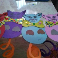 okul öncesınde kağit işler, duvar süsü ,davetiye kartları ,suluboya  çalişması (6256)