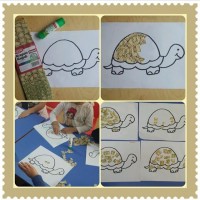 okul öncesınde kağit işler, duvar süsü ,davetiye kartları ,suluboya  çalişması (6260)